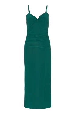 Quiz Petite Bottle Green Knot Detail Midaxi Dress Best