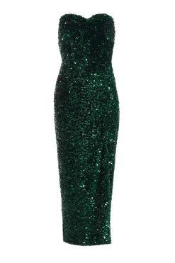 Quiz Petite Bottle Green Sequin Midaxi Dress Best