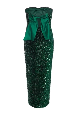 Quiz Petite Bottle Green Sequin Midaxi Dress Best