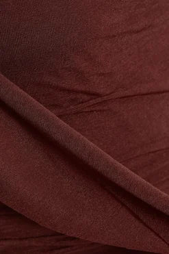 Quiz Petite Brown Frill Midi Dress
