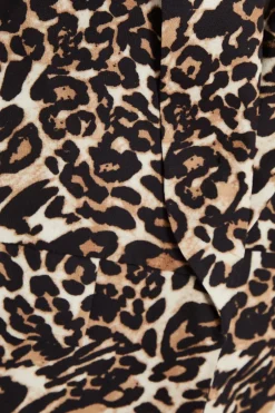 Quiz Petite Brown Leopard Print Blazer Discount