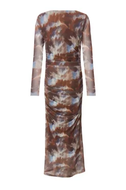 Quiz Petite Brown Mesh Midaxi Dress New