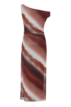 Quiz Petite Brown Mesh Ombre Midaxi Dress New