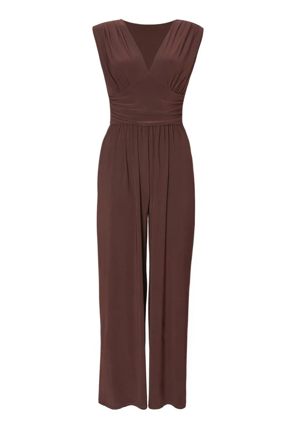 Quiz Petite Brown Ruched Jumpsuit Best