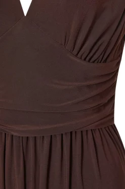 Quiz Petite Brown Ruched Jumpsuit Best