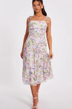 Quiz Petite Chiffon Floral Midi Dress Best