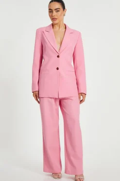 Quiz Petite Coral Wide Leg Tailored Trousers Sale
