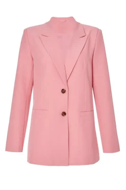 Quiz Petite Coral Woven Long Sleeve Blazer