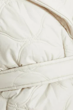 Quiz Petite Cream Quilted Long Line Coat