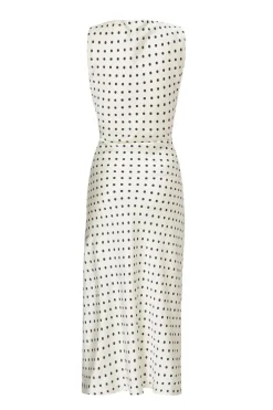 Quiz Petite Cream Satin Polka Dot Midaxi Dress Discount