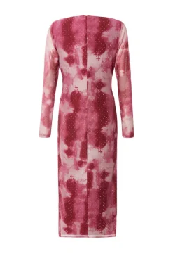 Quiz Petite Dark Pink Marble Print Midaxi Dress Sale