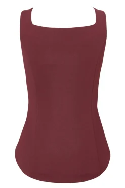 Quiz Petite Dark Red Button Front Waistcoat Sale
