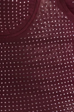 Quiz Petite Dark Red Embellished Maxi Dress Hot