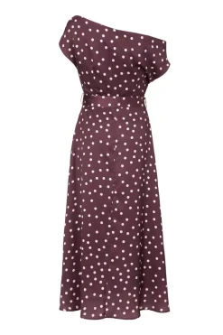 Quiz Petite Dark Red Polka Dot Midaxi Dress New