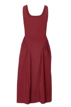 Quiz Petite Dark Red Ruched Side Midaxi Dress