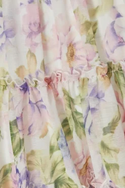 Quiz Petite Floral Chifffon Frill Skater Dress Best