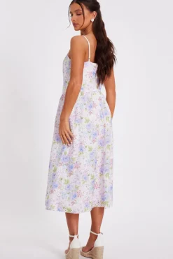 Quiz Petite Floral Embroidered Midi Dress Discount