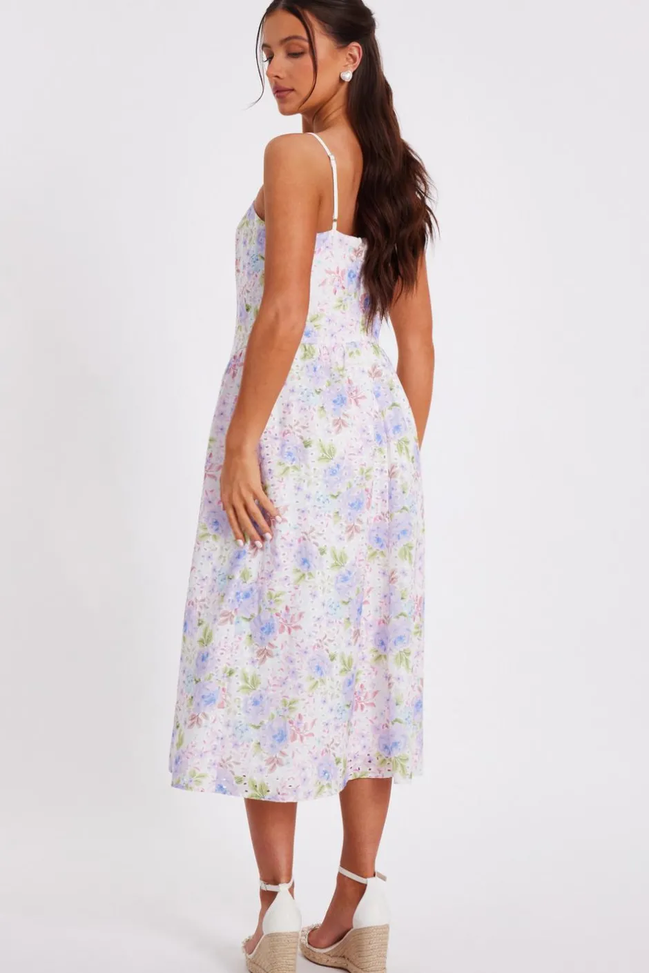 Quiz Petite Floral Embroidered Midi Dress Discount