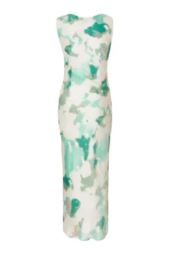 Quiz Petite Green Satin Marble Midaxi Dress Online