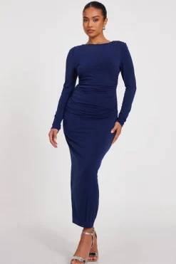 Quiz Petite Indigo Ruched Midaxi Dress Best