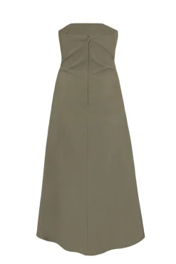 Quiz Petite Khaki Bandeau Midi Dress Outlet