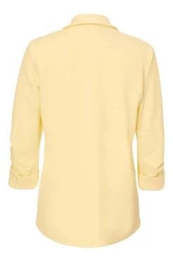 Quiz Petite Light Yellow Ruched Sleeve Blazer Sale