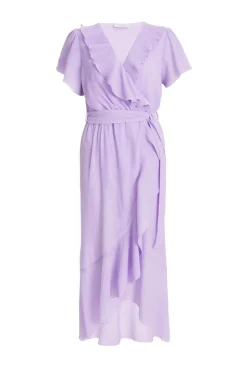 Quiz Petite Lilac Crinkle Frill Midaxi Dress Best
