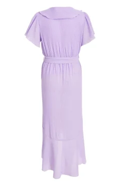 Quiz Petite Lilac Crinkle Frill Midaxi Dress Best