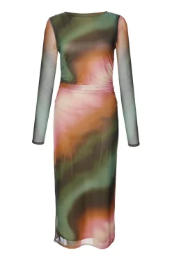 Quiz Petite Mesh Marble Print Midi Dress New