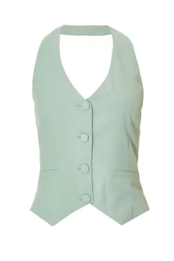 Quiz Petite Mint Tailored Waistcoat Clearance