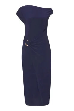 Quiz Petite Navy Asymmetric Wrap Midaxi Dress Best