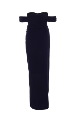 Quiz Petite Bardot Maxi Dress Navy Online