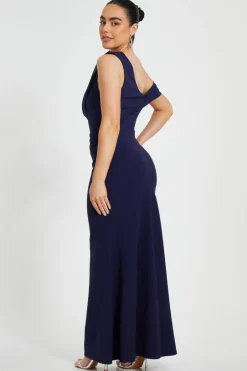 Quiz Petite Navy Drop Sleeve Maxi Dress Discount