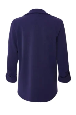 Quiz Petite Ruched Sleeve Blazer Navy New
