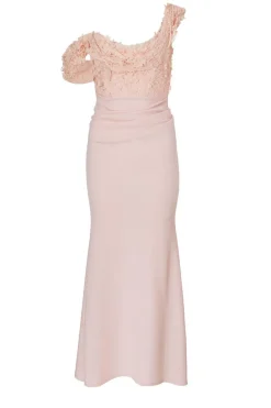 Quiz Petite Pink Floral Drop Sleeve Maxi Dress Pale Pink Sale
