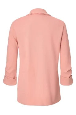 Quiz Petite Pink Ruched Sleeve Blazer New