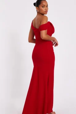 Quiz Petite Red Drop Sleeve Maxi Dress Discount
