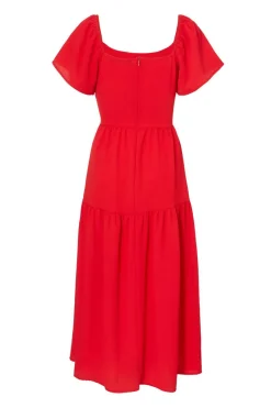 Quiz Petite Red Short Sleeve Midaxi Dress