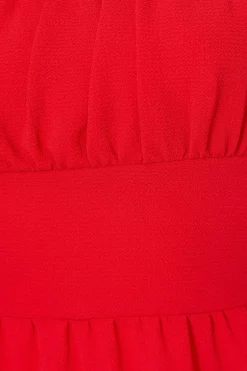 Quiz Petite Red Short Sleeve Midaxi Dress
