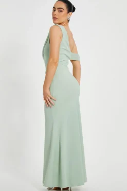 Quiz Petite Sage Drop Sleeve Maxi Dress Hot