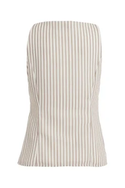 Quiz Petite Stone Striped Boat Neck Waistcoat Sale