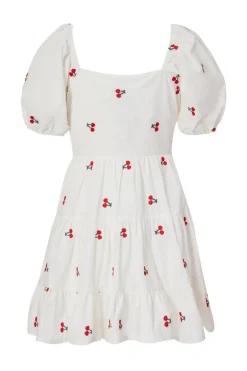 Quiz Petite White Cherry Print Skater Dress Best