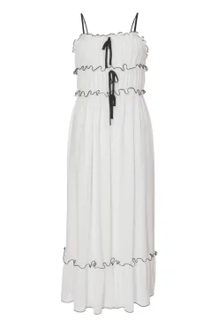 Quiz Petite White Chiffon Strappy Midaxi Dress Sale