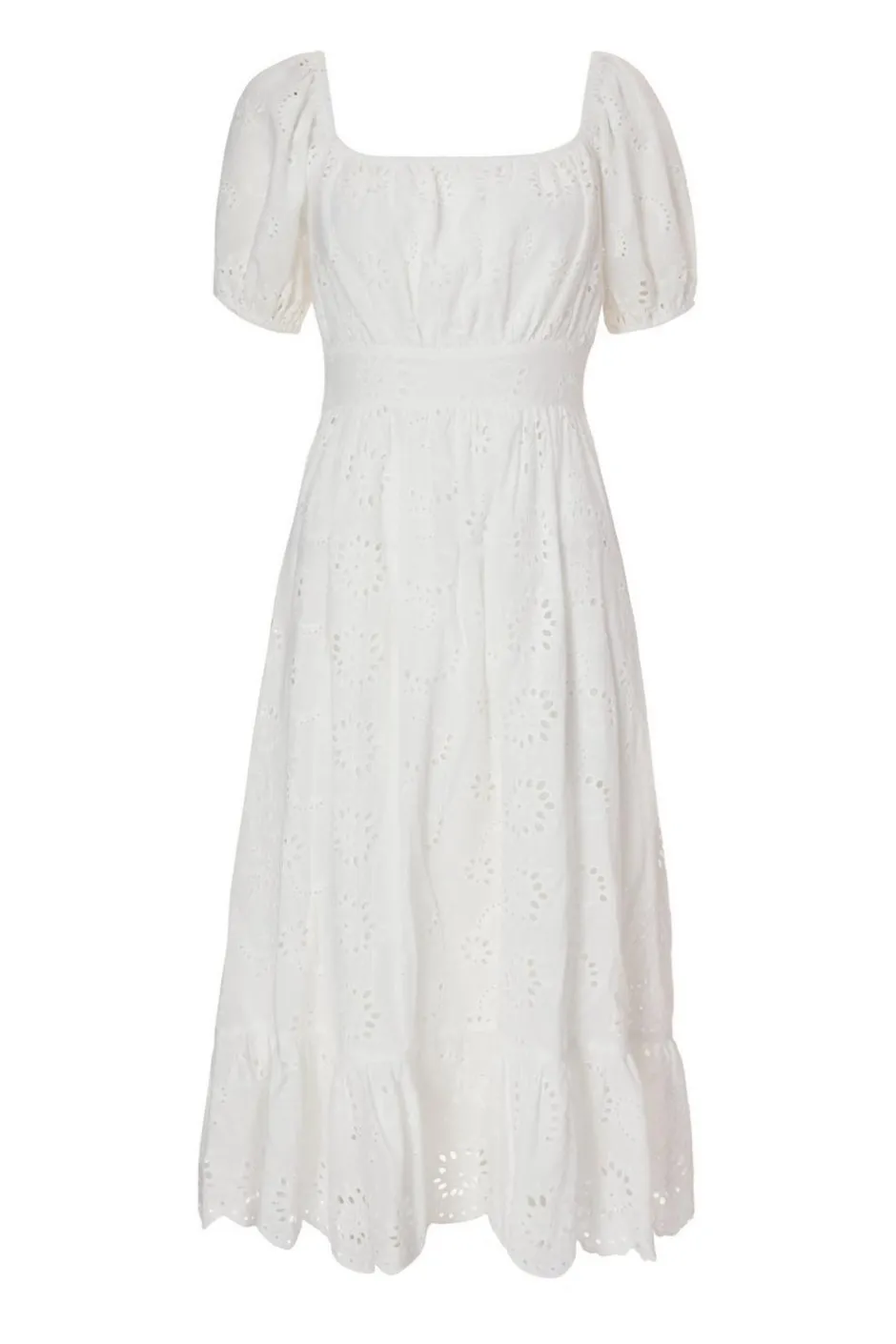 Quiz Petite White Embroidered Dress Sale