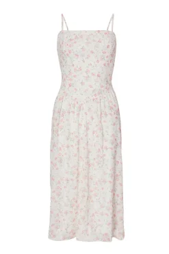 Quiz Petite White Floral Print Midi Dress