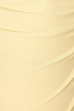 Quiz Petite Yellow Gold Buckle Midaxi Dress