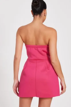 Quiz Pink Bandeau A-Line Mini Dress Outlet