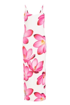 Quiz Pink Bold Floral Print Bodycon Maxi Dress Best