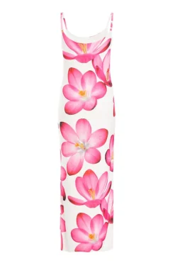 Quiz Pink Bold Floral Print Bodycon Maxi Dress Best