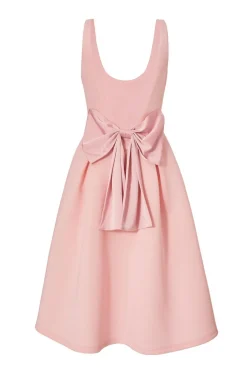 Quiz Bow Back Midi Dress Pink Outlet